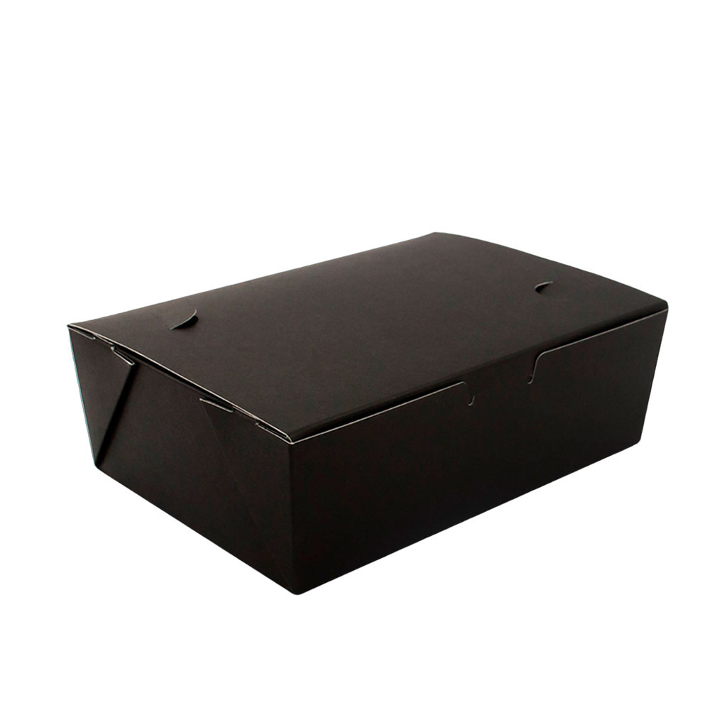 Box Antivazamento Refeição Black com Divisória 1250ml - PCT 50un