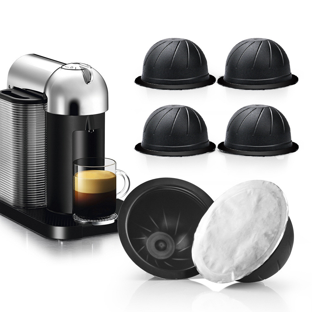 Filtro de café com concha de cápsula de café nespresso vertuo de folha de alumínio autoadesiva Semi-reutilizável