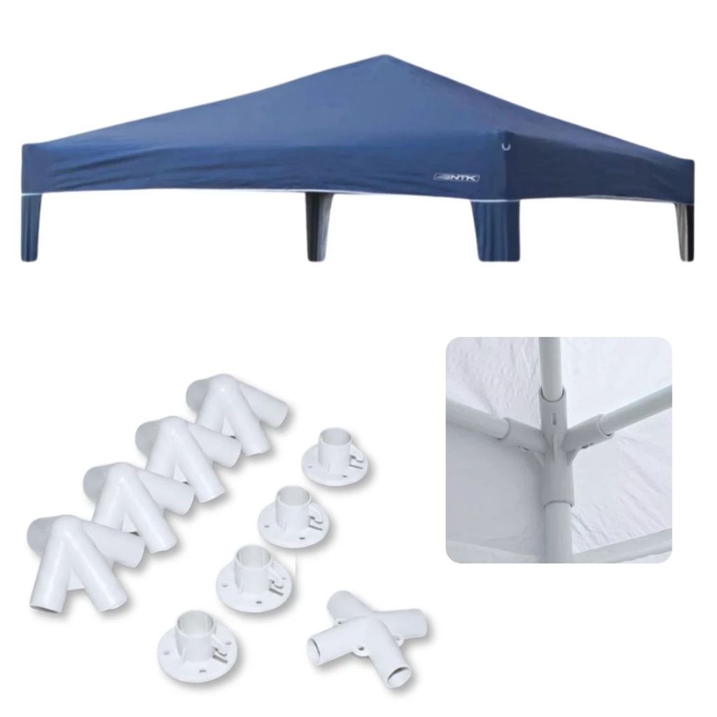 Kit Teto Cobertura + 9 Conectores Reposição para Gazebo Tenda 3x3 Metros Nautika