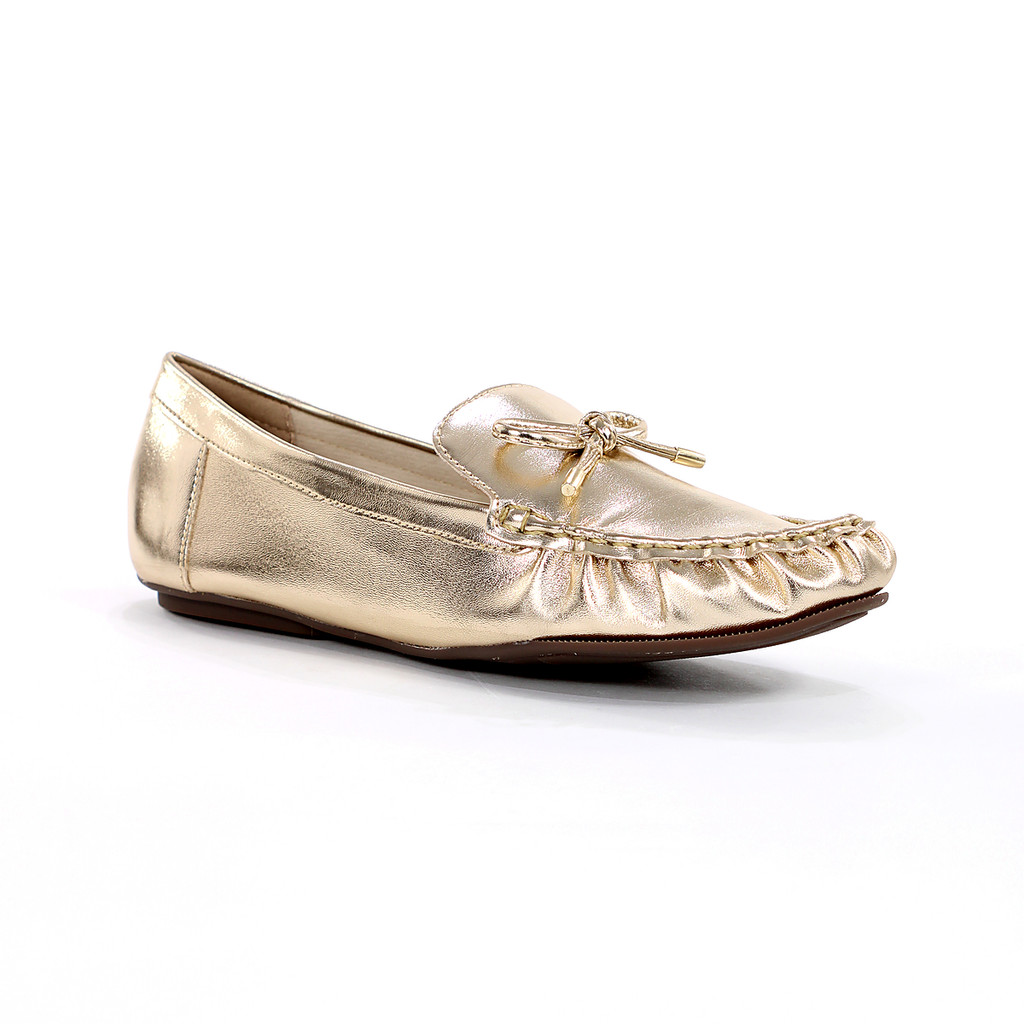 Mocassim Anacapri Detalhe Laço Dourado - Feminino