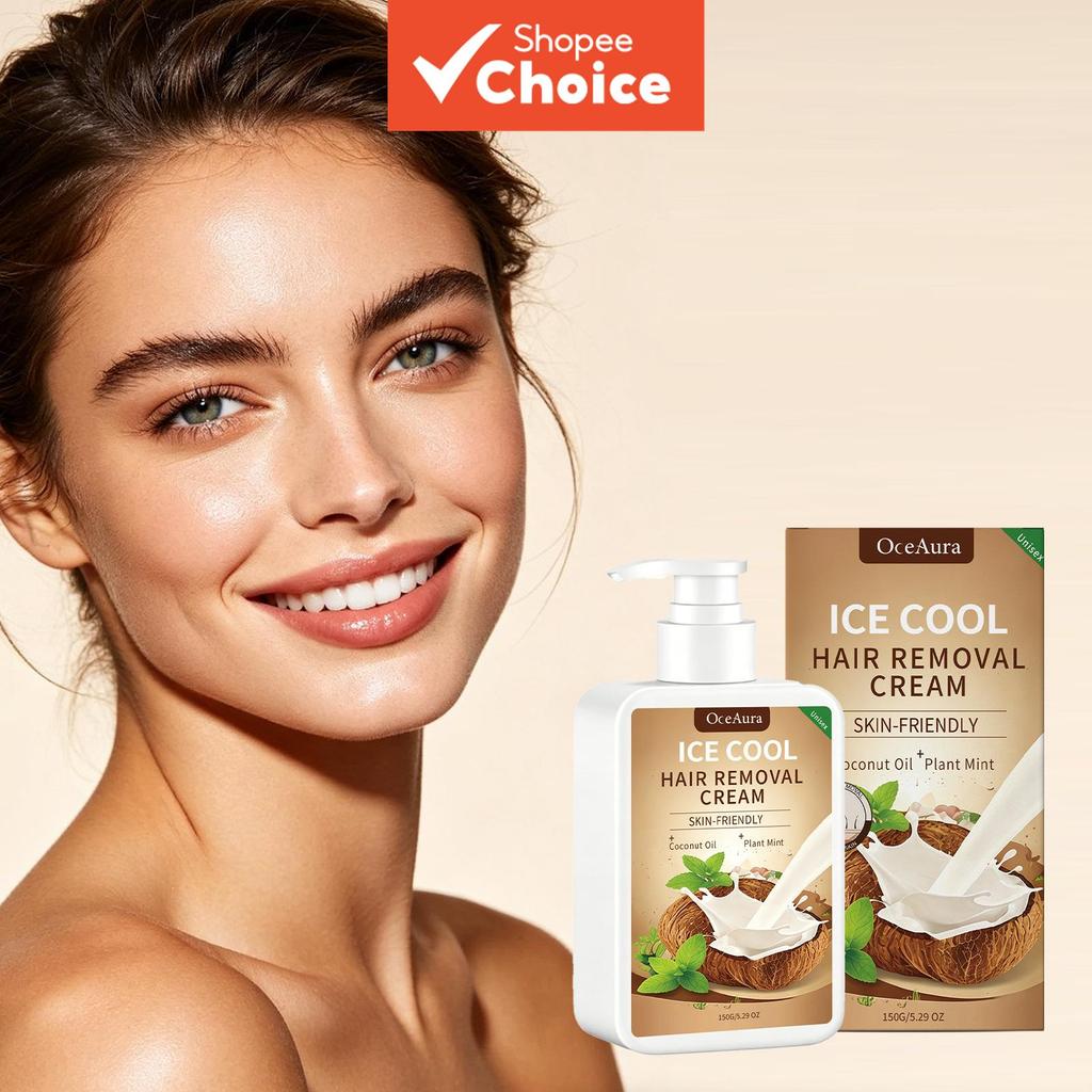 Creme Facial Suave Da Remoção Do Cabelo 150g À Base De Óleo De Coco