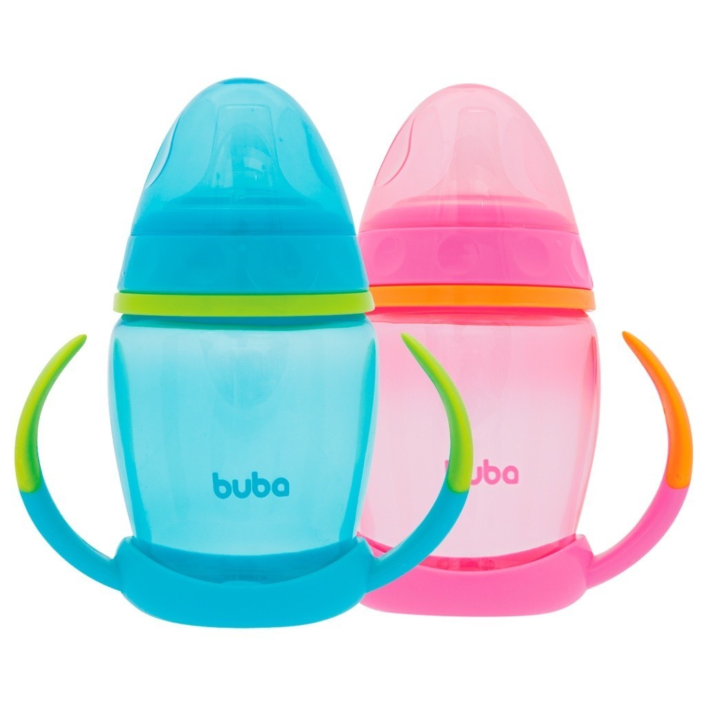Buba, Copo Infantil treinamento para Bebê com Alça e Bico em Silicone