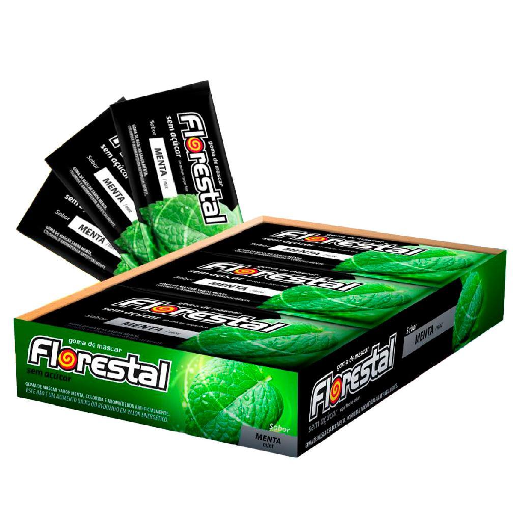 Chiclete goma de mascar florestal sem açúcar menta 8,5g display com 15