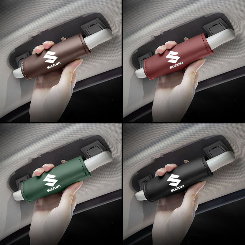 Capa Protetora de Couro PU para Alça de Teto de Carro, Acessórios Internos para Suzuki Swift Samurai Vitara Jimny Baleno