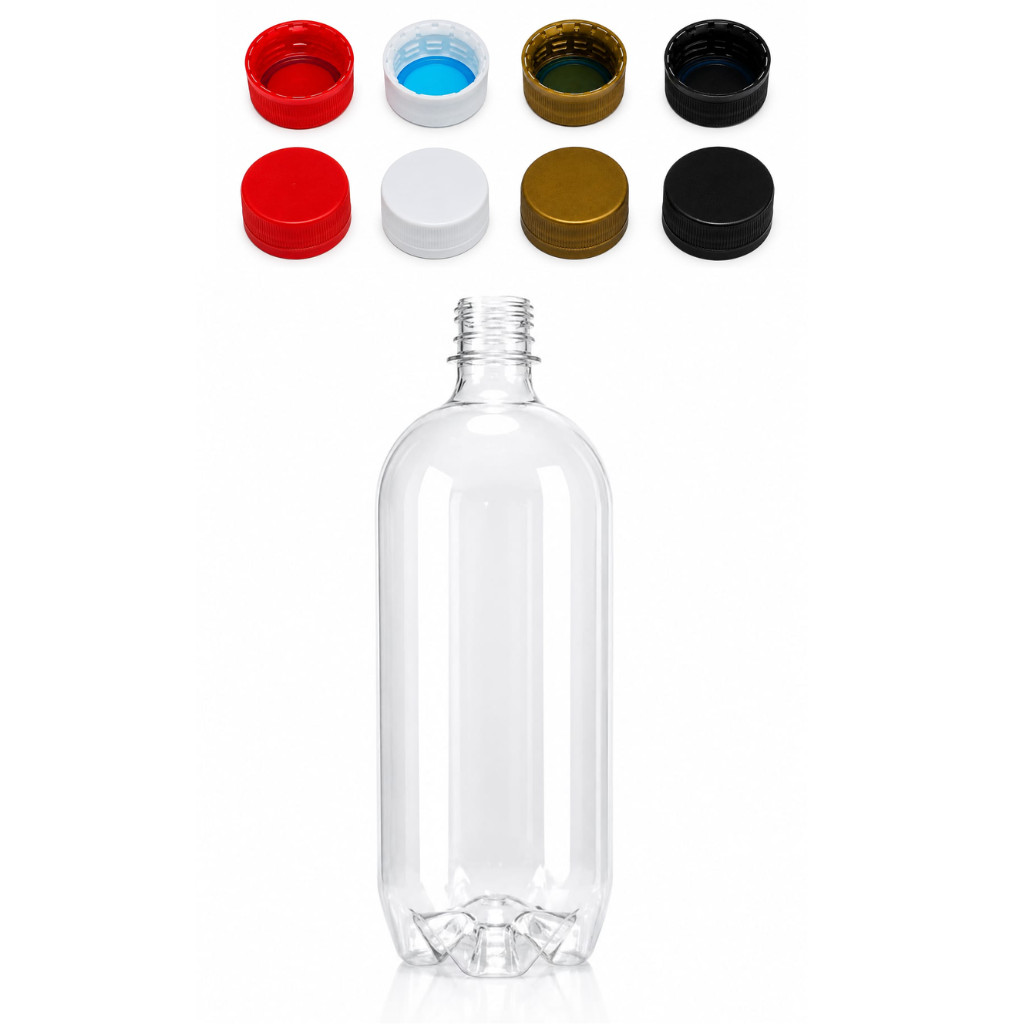 Kit 20 Garrafa Pet 1 Litro Growler Petaloide Cristal Lisa Plastica Kombucha