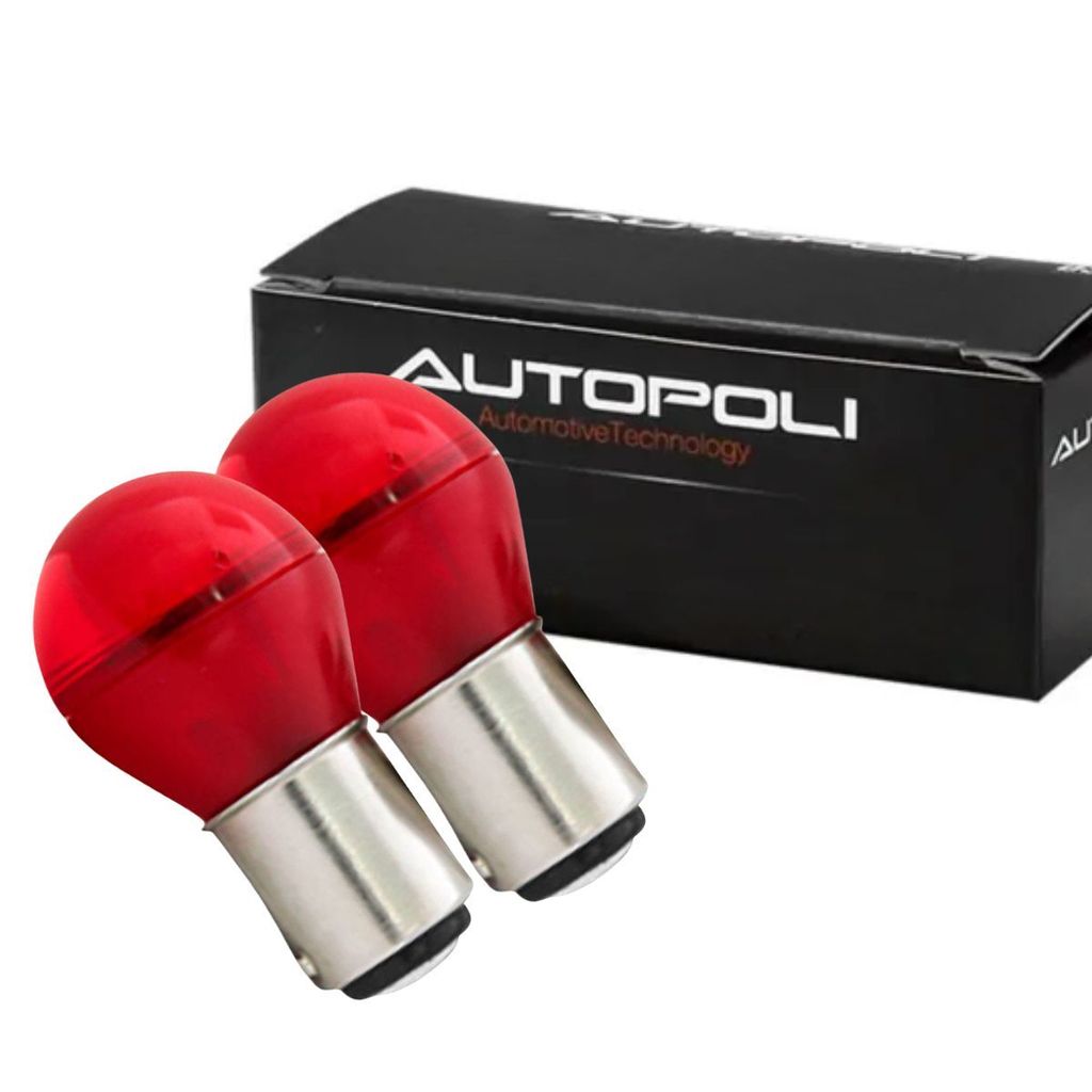 PAR LÂMPADA LED MODELO BULB BAY15D 224V LUZ VERMELHA 3W ALTO BRILHO HALOGENA - AUTOPOLI