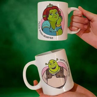 Conjunto 2 Canecas Casal Sherek  & Fiona Presente Dia dos Namorados