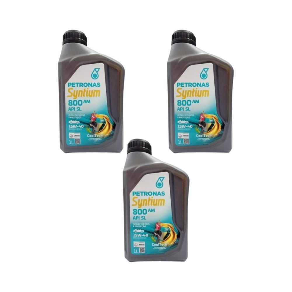Kit 3 Óleos Motor 15W40 Semi Sintético Petronas Syntium API SL 1 Litro