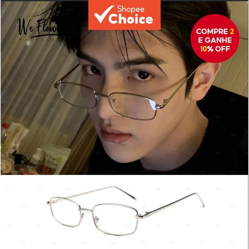 Óculos De Armação Redonda Dourada Da Moda Para Homens E Mulheres , Design Retangular Estreito