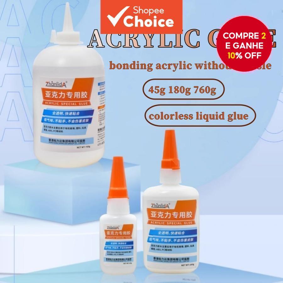 Cola Especial Acrílica 45/180g Vidro Orgânico Colado Líquido Transparente/PMMA/Placa De Resistência Para PC/Plástico ABS