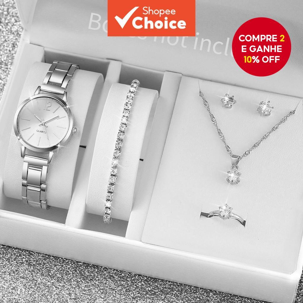 Conjunto De Relógios Femininos De 6 Peças – Minimalistas De Quartzo Com Detalhes De Strass Para Estilo Diário (Sem Caixa