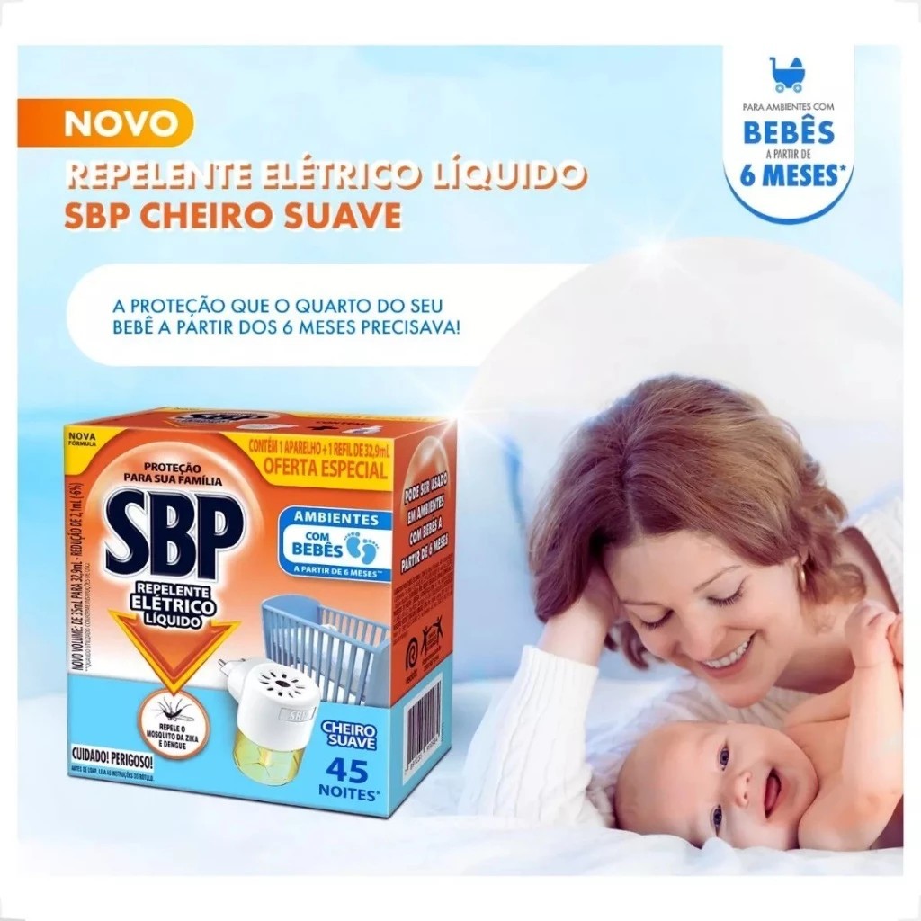 Kit 2 SBP Repelente Elétrico Noite com Refil 32 ml
