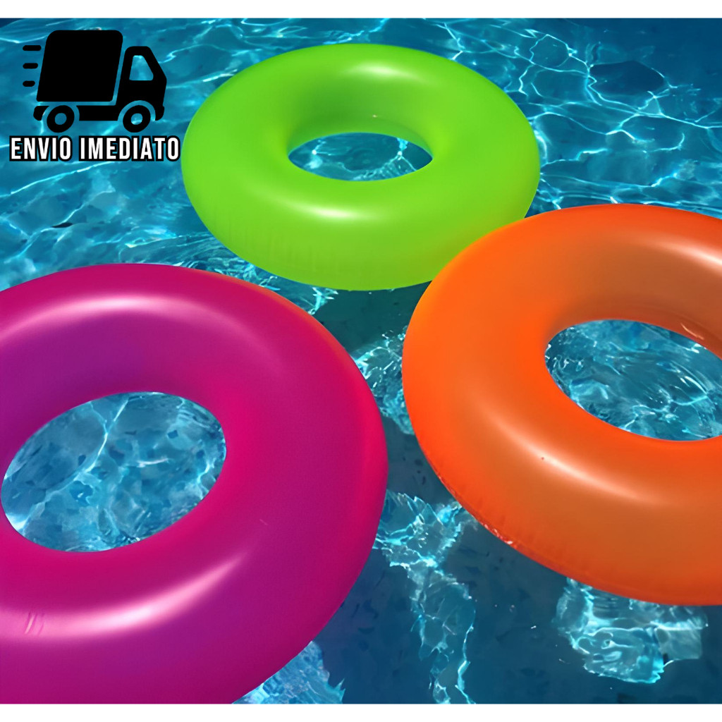 Boia Inflável Circular Neon de Piscina e Praia Redonda Verão para Criança Adolescente e Adulto em Oferta na Shopee