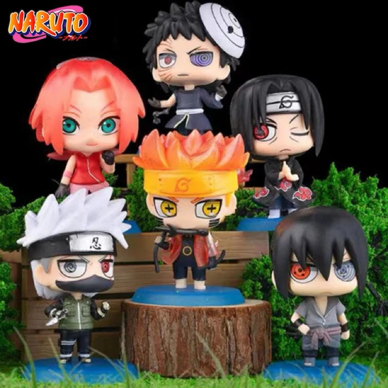 Naruto Shippuden Figura Anime, Hinata, Sasuke, Itachi, Kakashi, Figuras de Ação Obito, Brinquedos PVC Versão Q, Bonecas