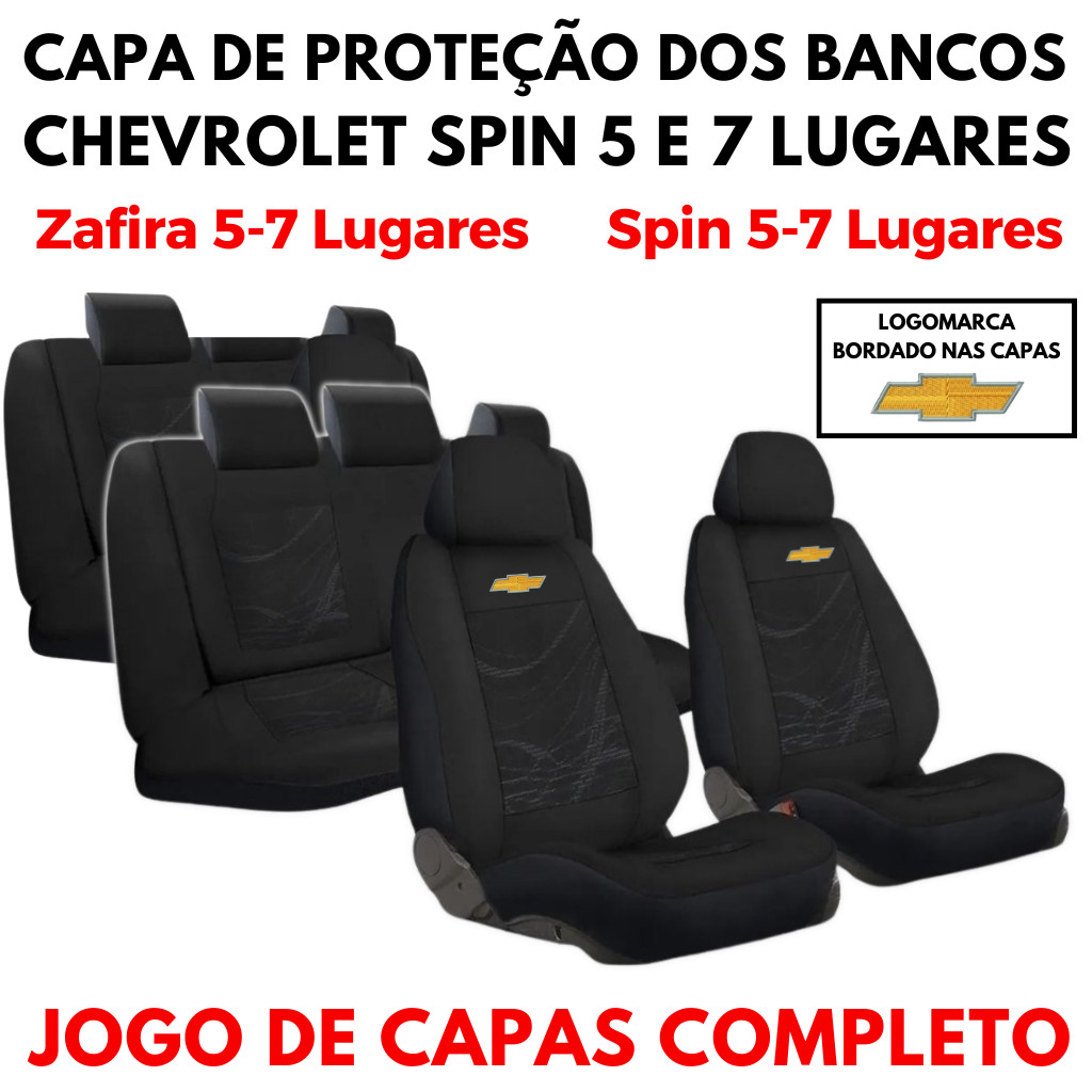 Capas Para Bancos Chevrolet GM Spin 7 lugares, Zafira 7 Lugares Tecido Grosso