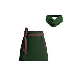 Avental de Cintura e Faixa Cabelo Verde Escuro Bistro Cafe em Oferta na Shopee