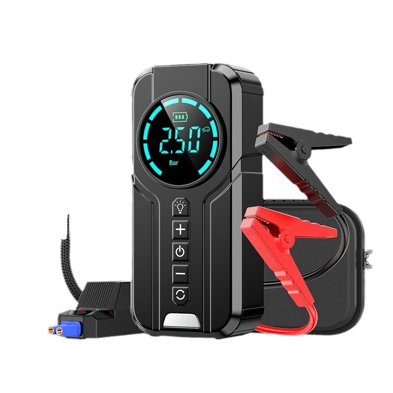 Bomba de Ar Portatil Compressor Inflator Multi-função 4 em 1 Auxiliar Partida Bateria Portátil Emergência