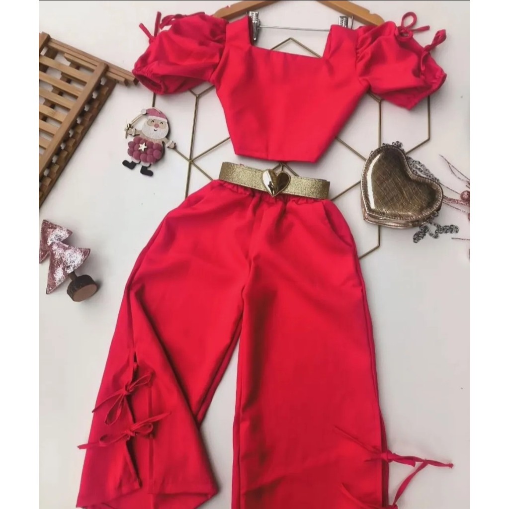 O que é Conjunto Calça Pantalona e Cropped Vermelho? Guia e Onde Comprar | BuscaProdutos