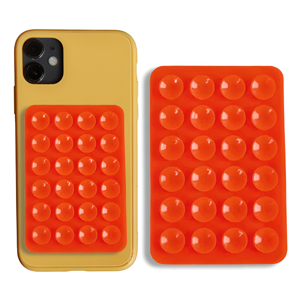 Kit 2 Adesivo Ventosa Silicone Fixação Superficies Dupla Face Portatil Multicores Capinha Celulares Espelhos Vidros