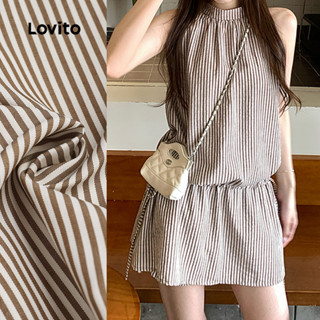 Lovito Vestido Casual com Cordão Primavera/verão Marrom para Mulheres L164LD124 em Oferta na Shopee