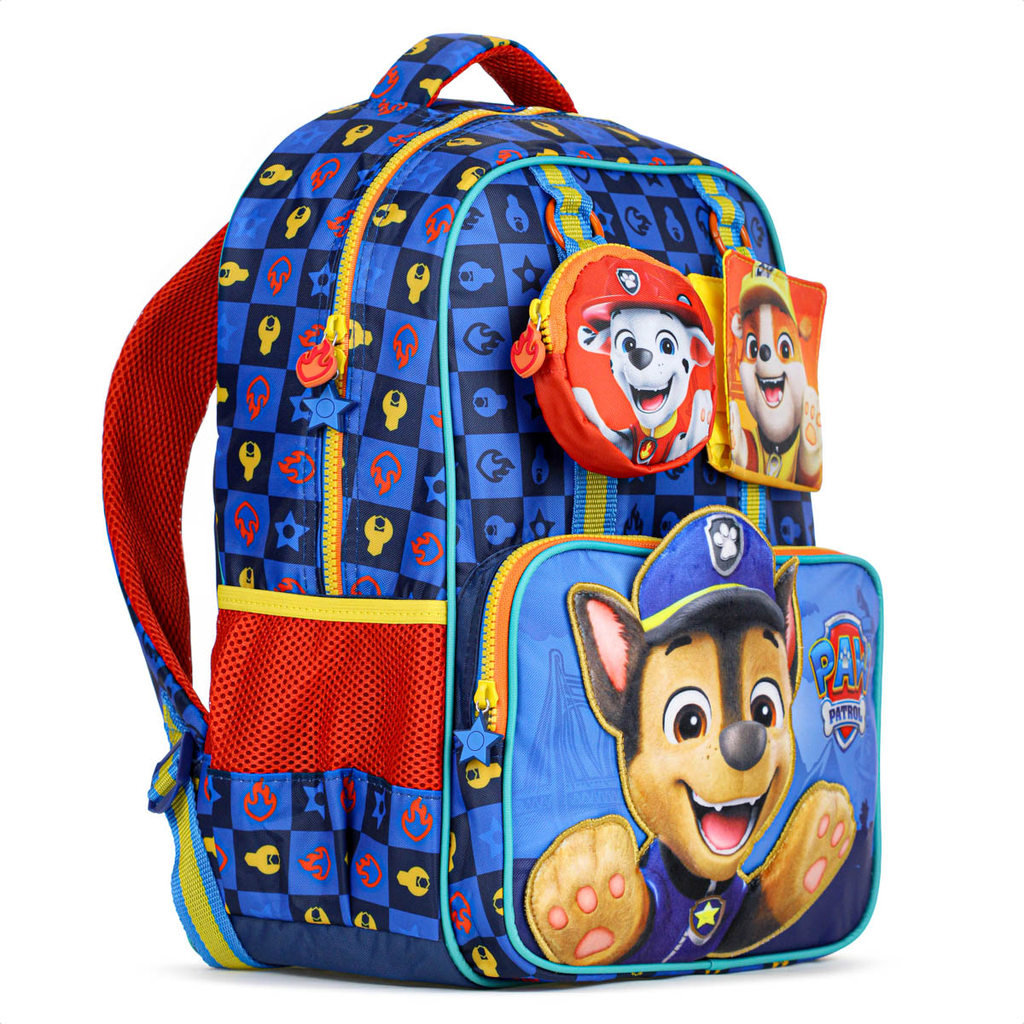 Kit Mochila Com 4 Rodas 16 15330 + Mochila 16 15332 Escolar Xeryus Patrulha Canina Azul - Infantil