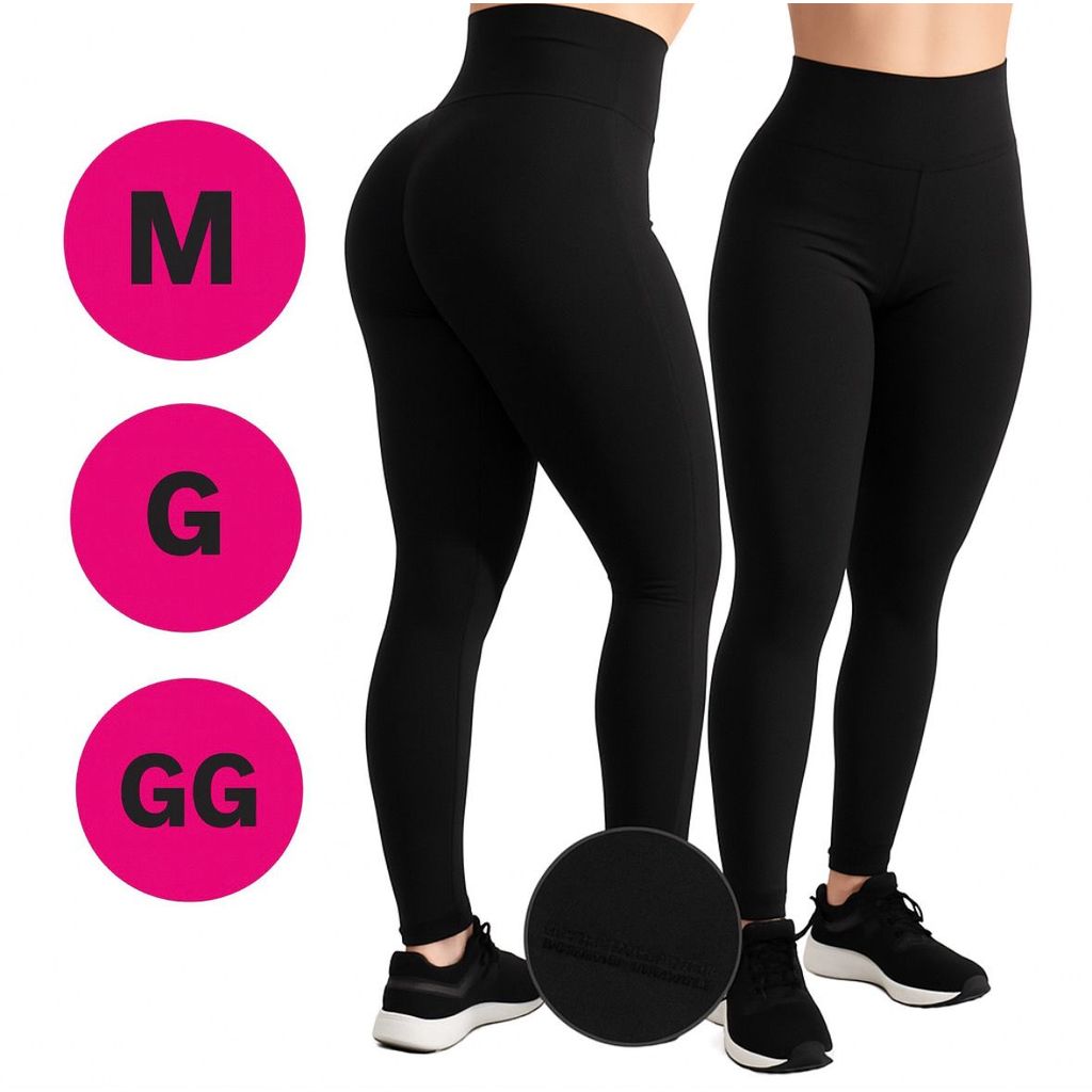Calça Legging Preta e Cinza em Oferta na Shopee