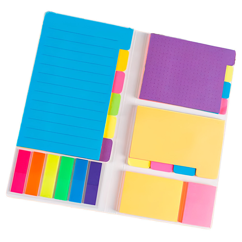 Kit Notas Adesivas Colante Marcador De Página Com Capa