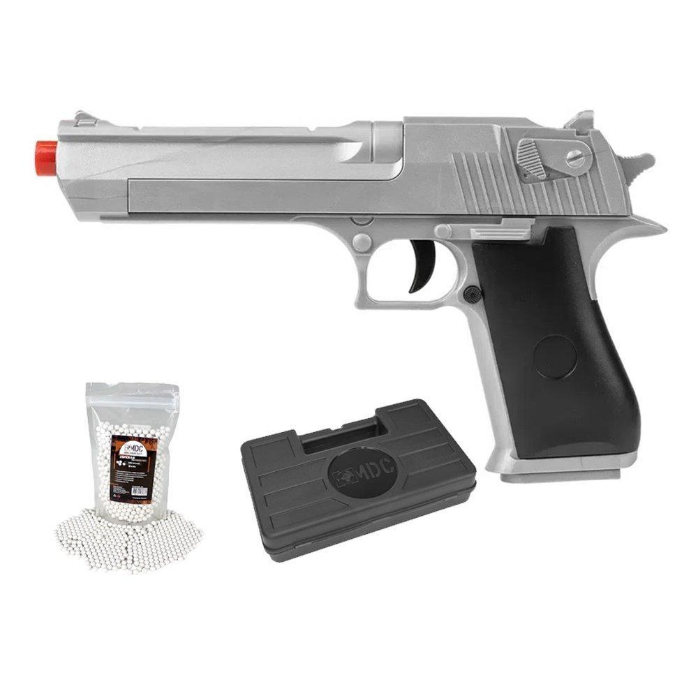 Pistola Airsoft VG Desert Eagle Silver V30 Mola 6,0 + Itens em Oferta na Shopee