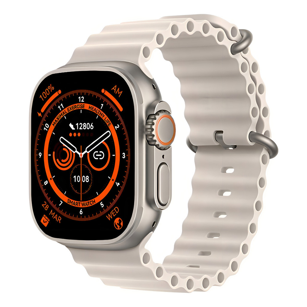 Relógio Smartwatch Ultra T900 Big Tela 2.09 Digital Caixa Aluminium Pulseira Branco Desenho Da Pulseira Loop