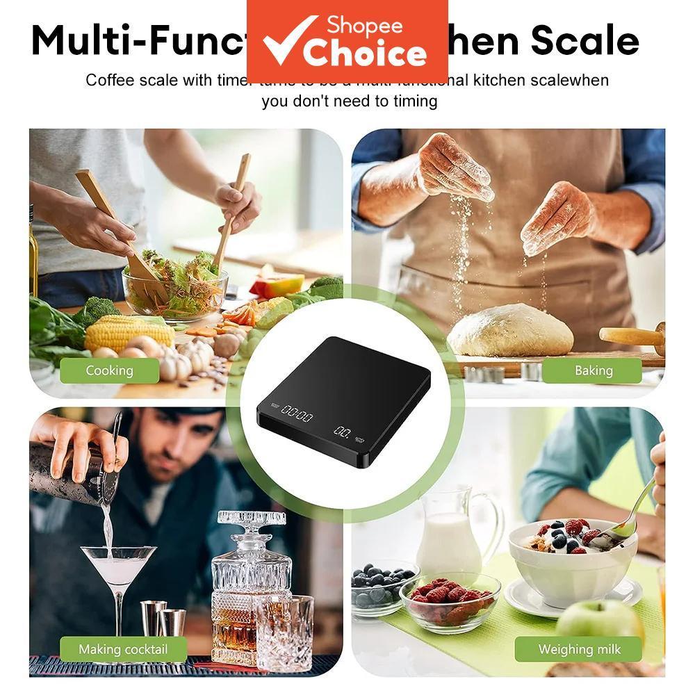 Balança Digital de Cozinha, 3kg, para Panificação e Preparação de Refeições na Cozinha