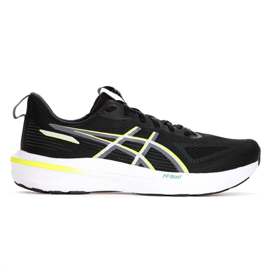 Tênis Asics GT 1000 14 Preto Verde Limão e Amarelo - Masculino