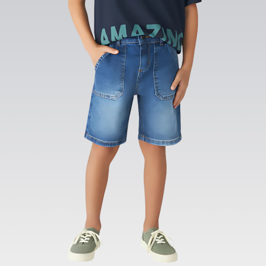 Bermuda Jeans Infantil Menino Sustentável Hering Confortável
