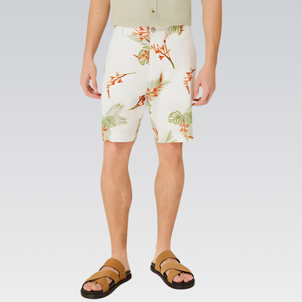 Bermuda Masculina Estampa Exclusiva Linho HERING Original Moda Conforto Estilo Qualidade Casual