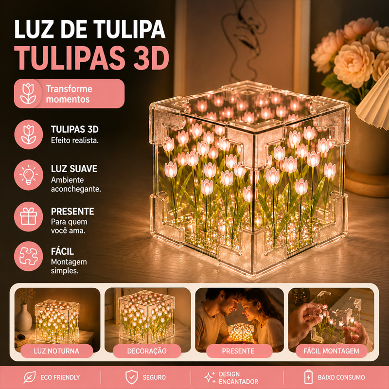 Criativo Luz de Tulipa Tulipas 3D, Lâmpada Noturna Pacote De Material, Para Namorada Casal Presente