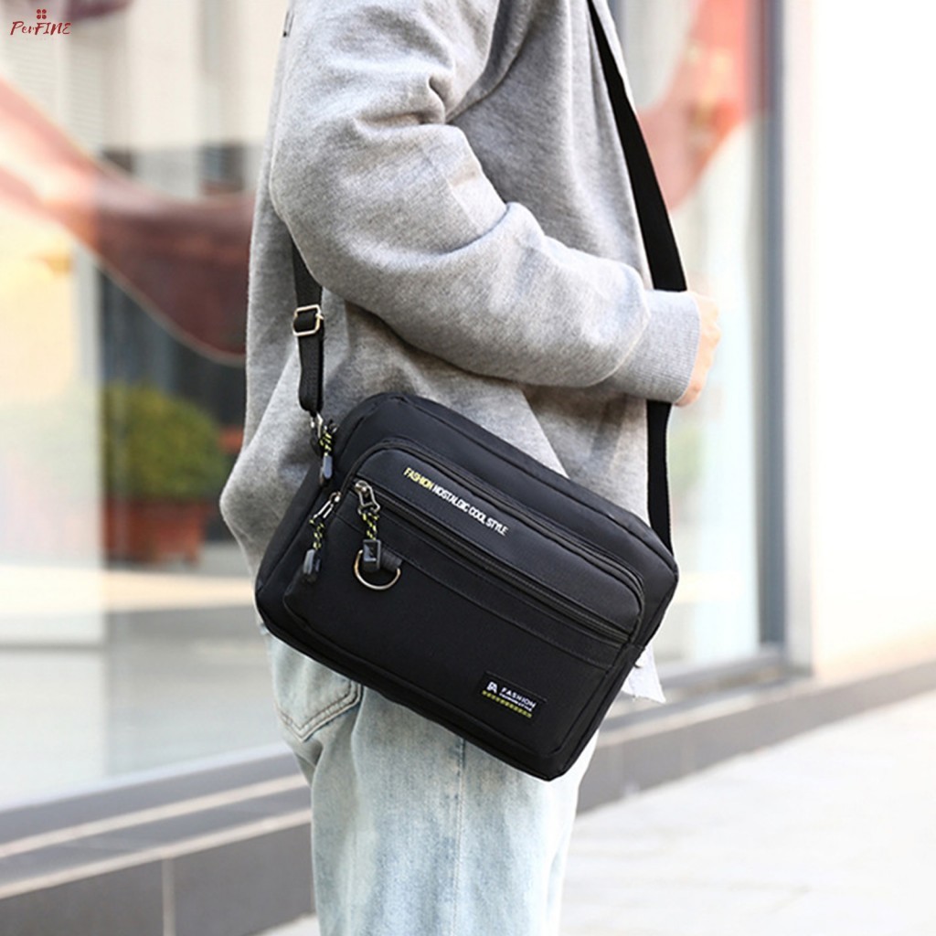 Bolsa De Ombro Oxford Impermeável Masculina-Tipoia De Lazer Empresarial De Grande Capacidade