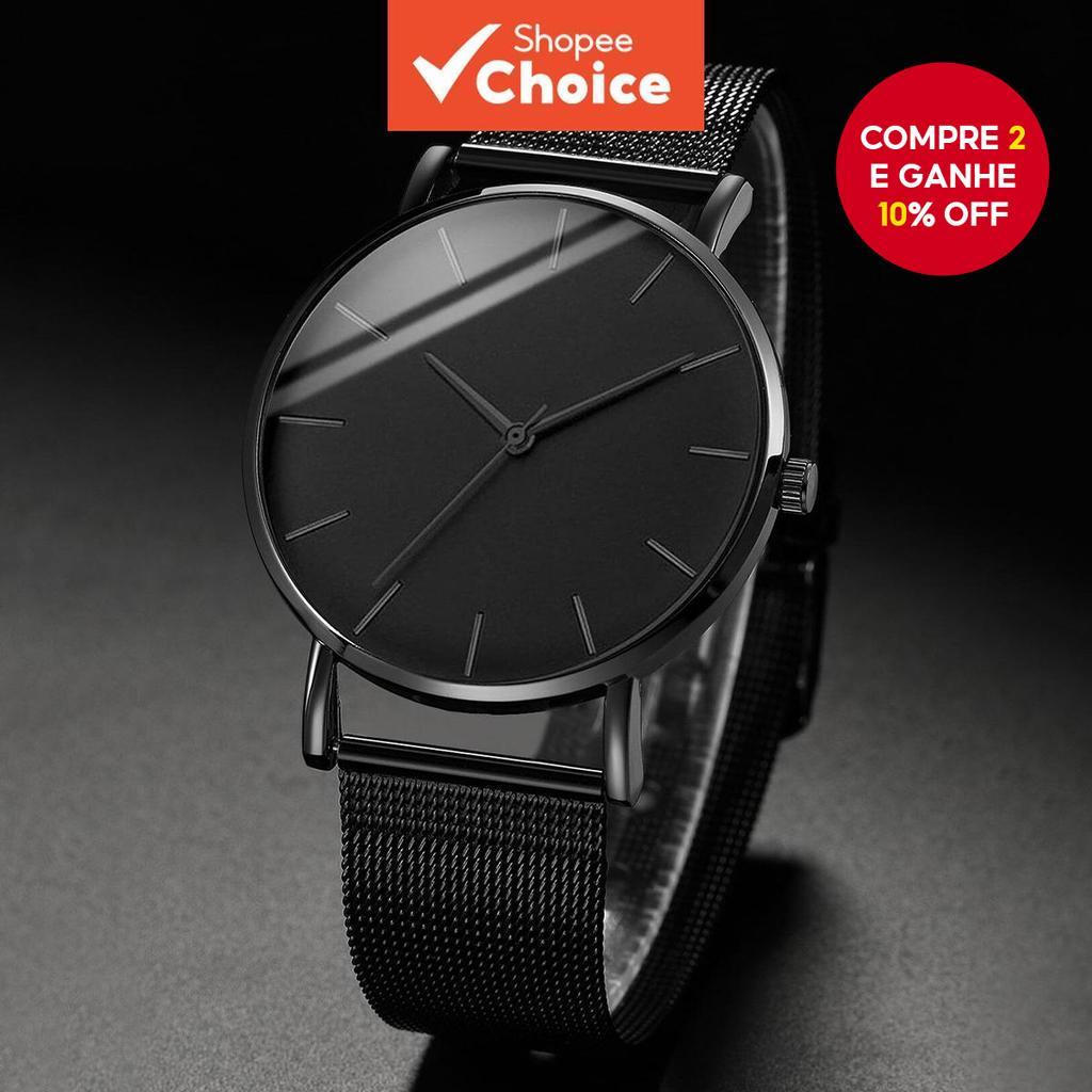 Relógio De Negócios Masculino Ultrafino Malha De Aço Inoxidável Pulso De Quartzo Para Uso Formal De Escritório
