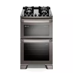 Fogão de Piso Electrolux de 04 Bocas Experience com Duplo Forno e Mesa de Vidro Cinza - FE4DG