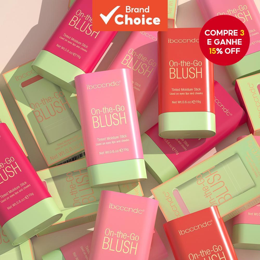 Stick de blush multi-funções-Cor natural de longa duração para maquiagem feminina
