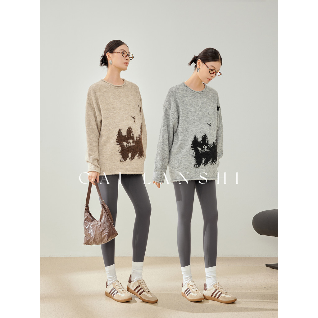 Terno de maternidade 2026 outono inverno novo produto forro de lã calças de maternidade moda redução de idade versão cor