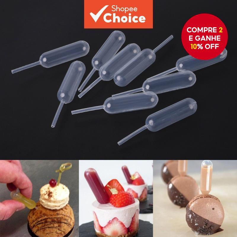 Pipetas Plásticas Do Conta-Gotas Da Transferência Aperto Para O Uso 4ml 50Pcs Queque E Laboratório