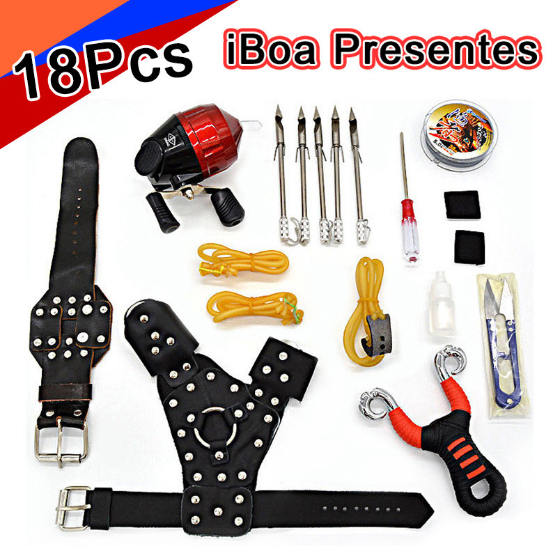 Kit De Pesca Peixe Atirando Estilingue Arpão Roda De Pesca Peixe Boca Flecha Conjunto Completo De Equipamentos