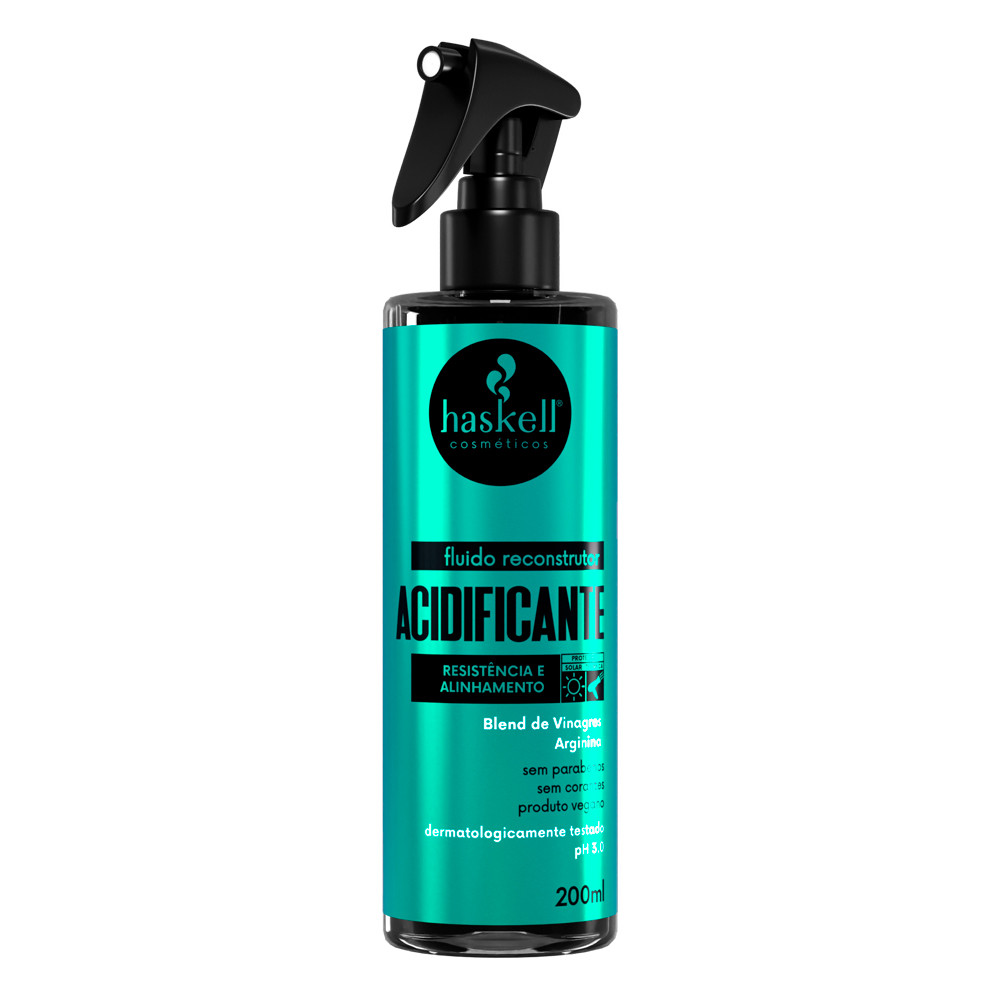 Fluido Reconstrutor Acidificante 200ml Haskell | Tratamento Profundo para Todos os Tipos de Cabelo em Oferta na Shopee