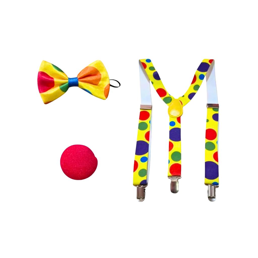 Suspensorio + Gravata + Nariz De Palhaço festas fantasia carnaval cosplay circo animador evento