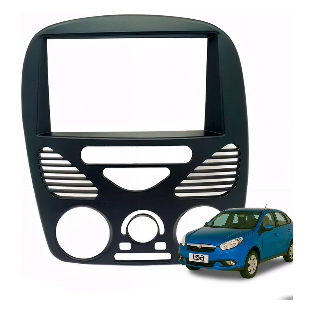 Moldura Cor Preta para Painel 7 Polegadas Fiamon MP5 Fiat Palio Siena Strada Palio Weekend 2002-2014 Modelos com Ar