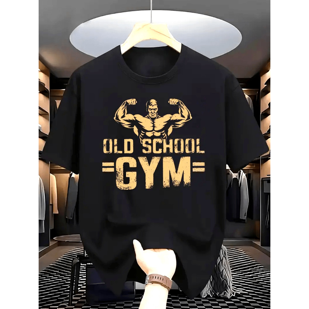 Camiseta Masculina Old School Gym Academia Vintage Estilosa Confortável Esportivo