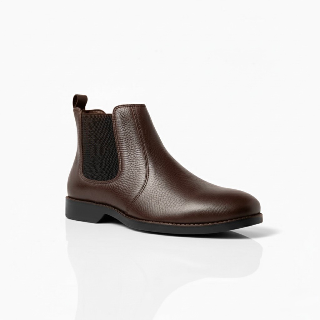 Bota Masculina Chelsea London Vittal Couro Legítimo Calce Fácil Marrom Café