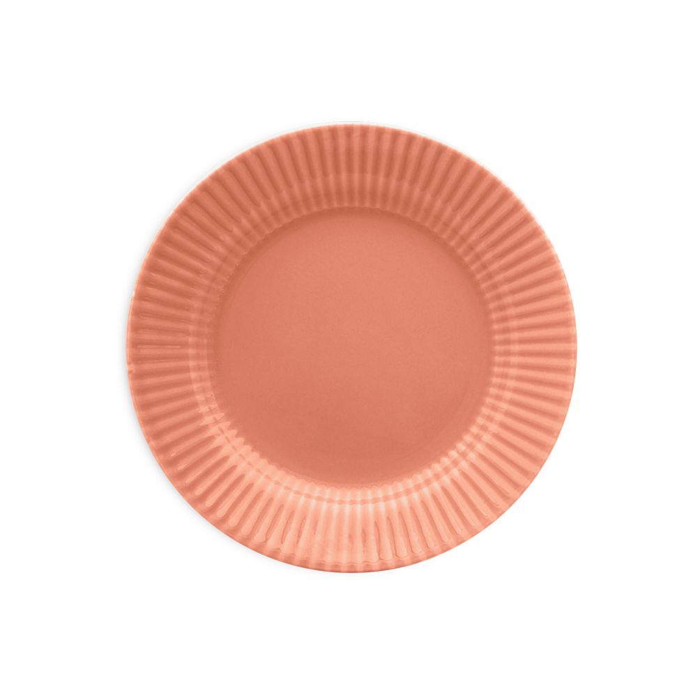 Prato Raso Cerâmica 24cm Canelé Salmão Biona