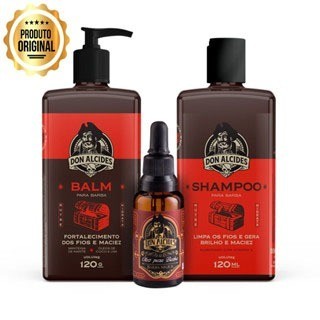 KIT SHAMPOO + BALM + ÓLEO PARA BARBA - BARBA NEGRA - DON ALCIDES
