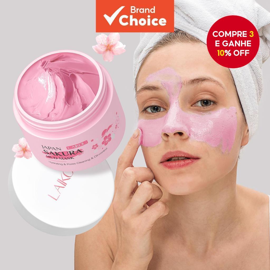Máscara De Lama De Limpeza LAIKOU Sakura 25g/0.88 Onças . Rejuvenescimento Da Pele Com Controle De Óleo Suave