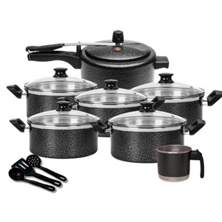 Jogo de Panelas Kit 10 Peças com Panela de Pressão 2,5 Litros em Oferta na Shopee